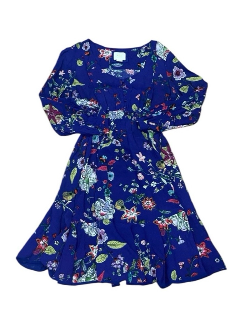 Maeve Blue Floral Midi Dress Size XS